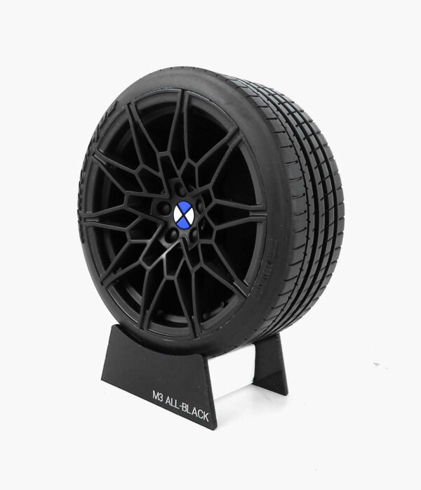 Miniatura Roda BMW M3 AllBlack Minitorque Com Pneu 10cm
