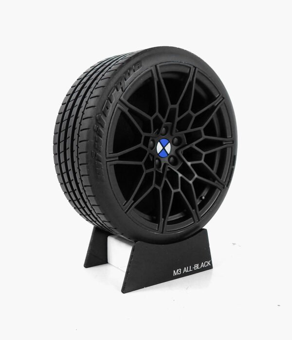 Miniatura Roda BMW M3 AllBlack Minitorque Com Pneu 10cm