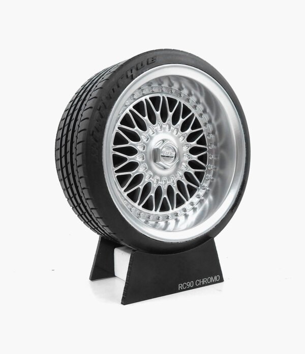 Miniatura Roda BBS RC90 Chromo Minitorque Com Pneu 10cm
