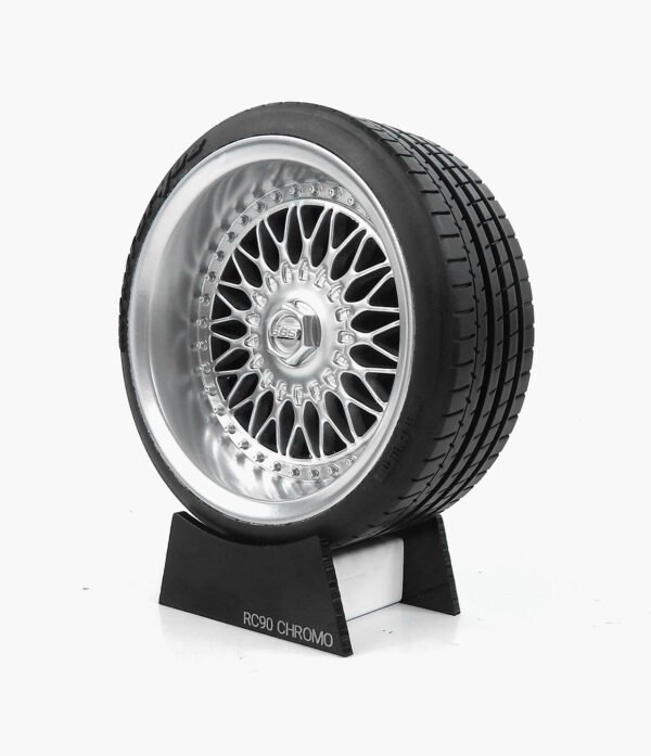Miniatura Roda BBS RC90 Chromo Minitorque Com Pneu 10cm
