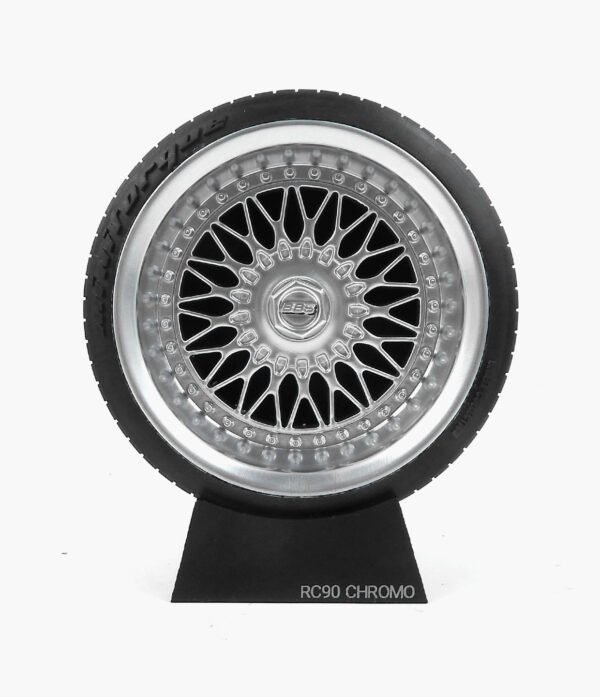 Miniatura Roda BBS RC90 Chromo Minitorque Com Pneu 10cm