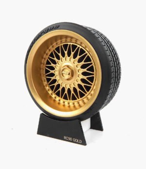 Miniatura Roda BBS RC090 Gold Minitorque Com Pneu 10cm
