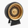 Miniatura Roda BBS RC090 Gold Minitorque Com Pneu 10cm