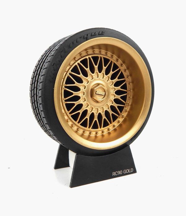 Miniatura Roda BBS RC090 Gold Minitorque Com Pneu 10cm