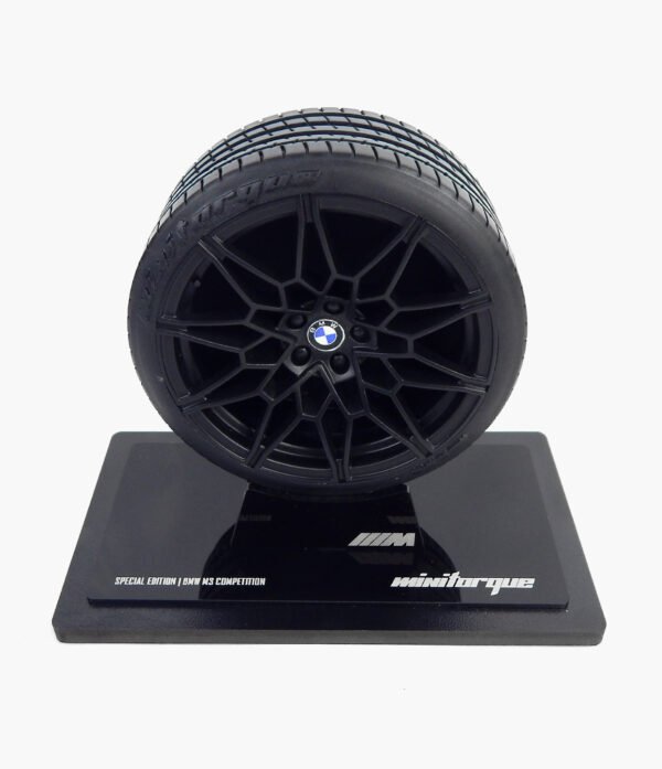 RODA BMW M03 02 Miniatura Roda BMW M3 Minitorque Com Pneu 10cm E Expositor Acrílico