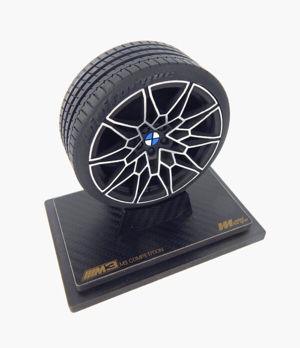 Miniatura Roda BMW M3 Minitorque Com Pneu 10cm E Expositor Acrílico