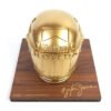 CAP SENNA AMADEIRADO 03 Miniatura Capacete Edição Especial com Base Amadeirada