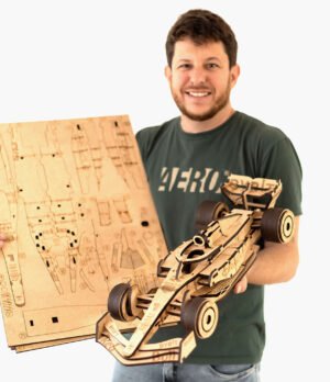 f1 mdf 08 Miniatura Carro Fórmula 1 Quebra-Cabeça 3D com 58cm de Comprimento MDF 6mm