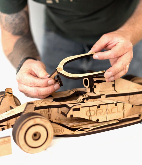 f1 mdf 09 Miniatura Carro Fórmula 1 Quebra-Cabeça 3D com 58cm de Comprimento MDF 6mm