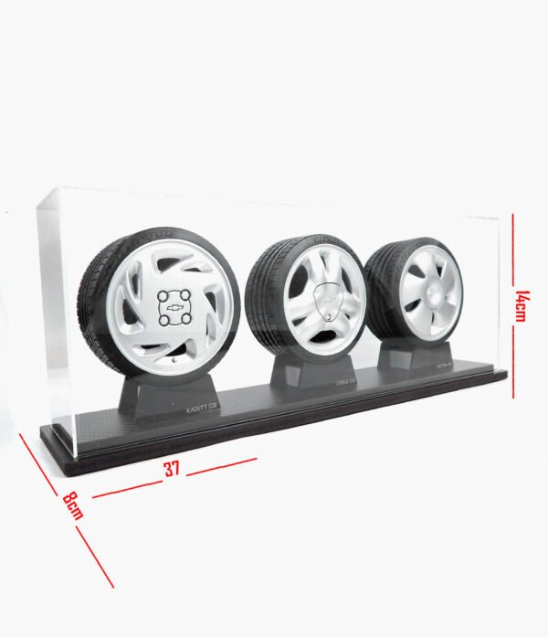 KIT RODAS GSI 01 medida Miniatura Rodas Série GSI Kit Com Três Peças Minitorque Com Pneu 10cm e Expositor Acrílico