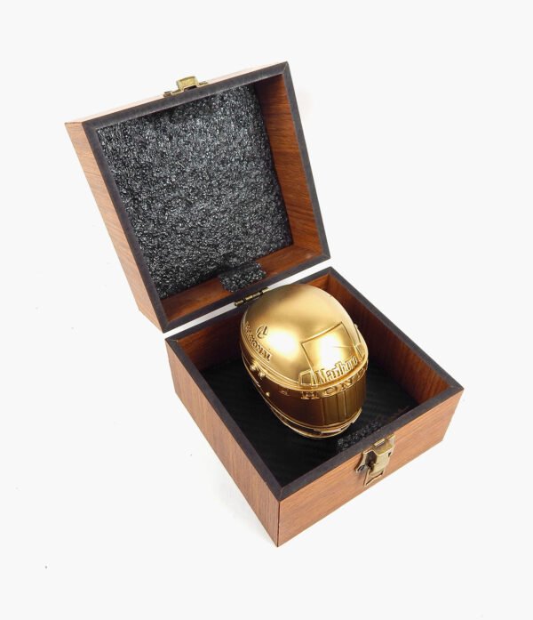 Miniatura Capacete Edição Especial com Caixa Amadeirada