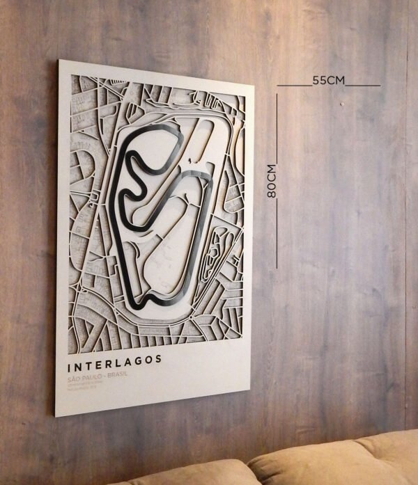 QUADRO INTERLAGOS 07 MEDIDA Quadro Decorativo Interlagos Vertical Grande 55x80cm