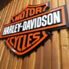 QUADRO HARLEY 80CM 03 Quadro Decorativo Tripla Camada Logo Harley Davidson 80x60 Alto Padrão Premium Motociclismo
