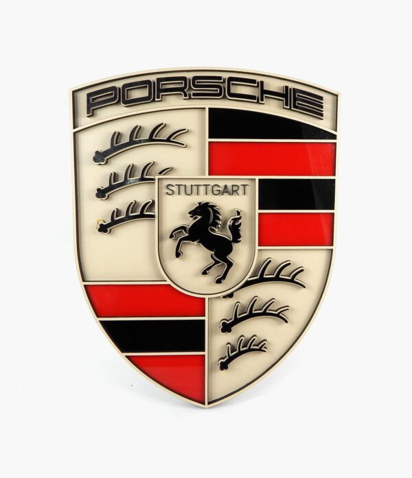 QUADRO LOGO PORSCHE 30CM 01 Quadro Decorativo Tripla Camada Logo Porsche Medium 30x23cm Alto Padrão Premium Automotivo