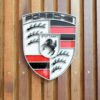 QUADRO LOGO PORSCHE 30CM 05 Quadro Decorativo Tripla Camada Logo Porsche Medium 30x23cm Alto Padrão Premium Automotivo