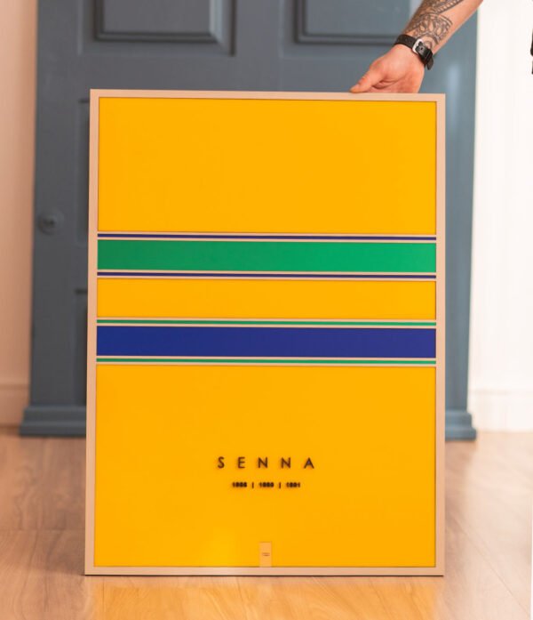 Quadro Ayrton Senna 80x60cm Tripla Camada Edição Limitada 3 Títulos Fórmula 1 Decoração Premium
