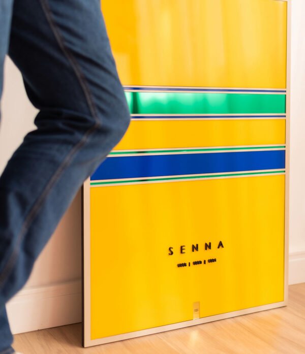 Quadro Ayrton Senna 80x60cm Tripla Camada Edição Limitada 3 Títulos Fórmula 1 Decoração Premium