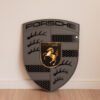 Quadro Decorativo Turbonite Gray Limitado Tripla Camada Logo Porsche 80x62cm Alto Padrão Premium Automotivo