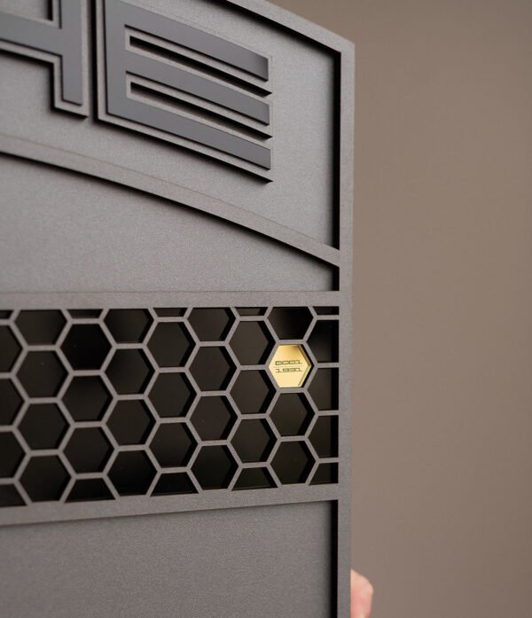 Quadro Decorativo Turbonite Gray Limitado Tripla Camada Logo Porsche 80x62cm Alto Padrão Premium Automotivo