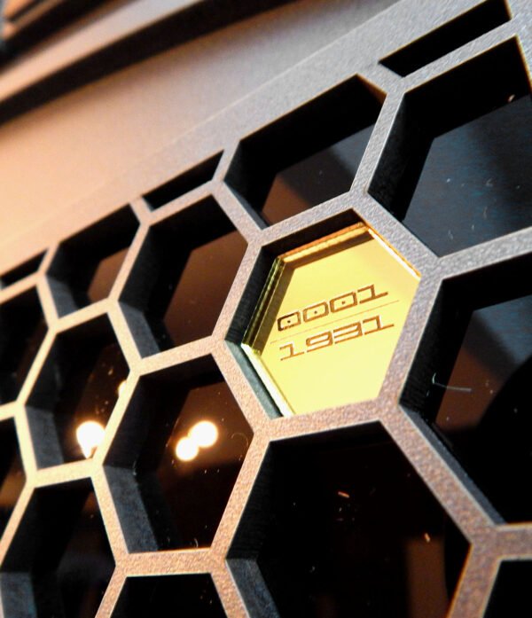 Quadro Decorativo Turbonite Gray Limitado Tripla Camada Logo Porsche 80x62cm Alto Padrão Premium Automotivo