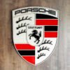 quadro logo porsche 02 Quadro Decorativo Tripla Camada Logo Porsche 80x62cm Alto Padrão Premium Automotivo