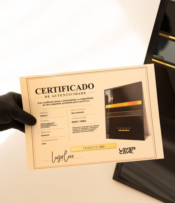 tributo 04 Quadro Tributo a Ayrton Senna 80x60 Tripla Camada Edição Limitada Fórmula 1 Decoração Premium